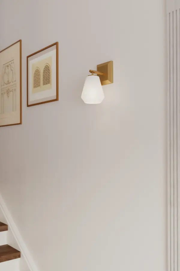 1-Light Bath Sconce - Legacy Brass with Alabaster Glass - alternate view