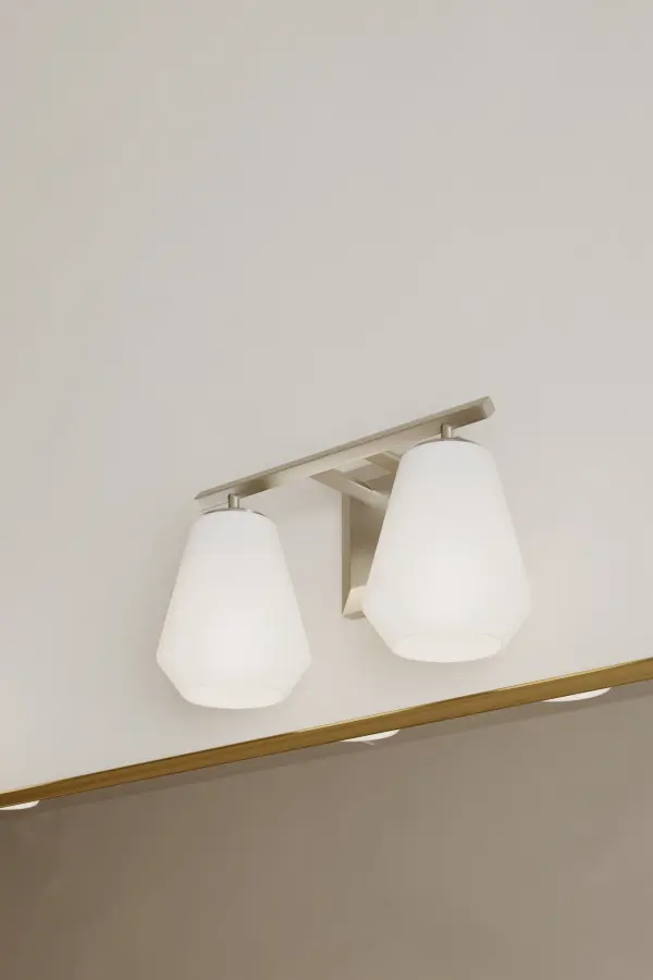 2-Light Vanity - Brushed Nickel with Alabaster Glass - alternate view
