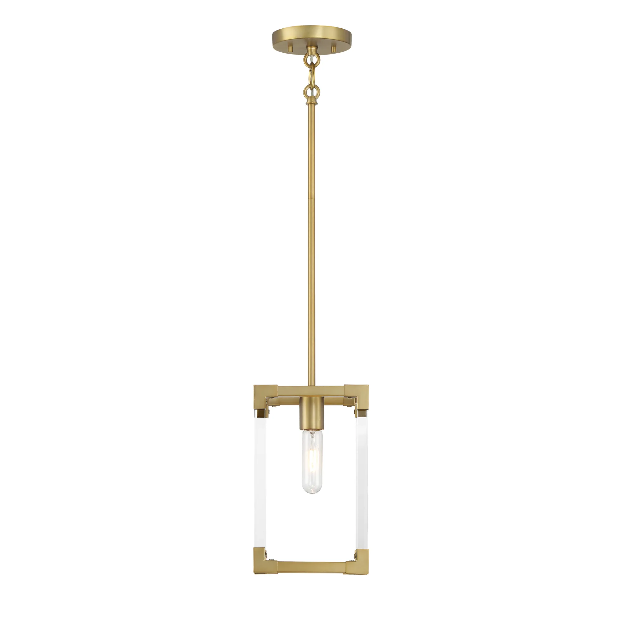 Oro District 1-Light Mini Pendant in Soft Brass