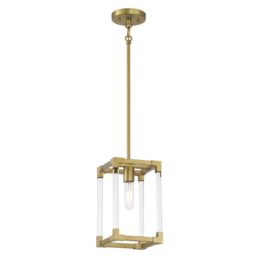 Oro District 1-Light Mini Pendant in Soft Brass - Image 3
