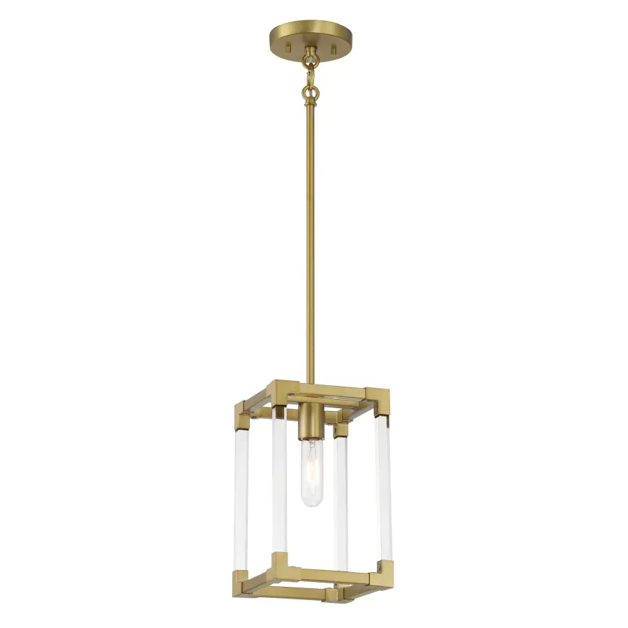 Oro District 1-Light Mini Pendant in Soft Brass - Image 5