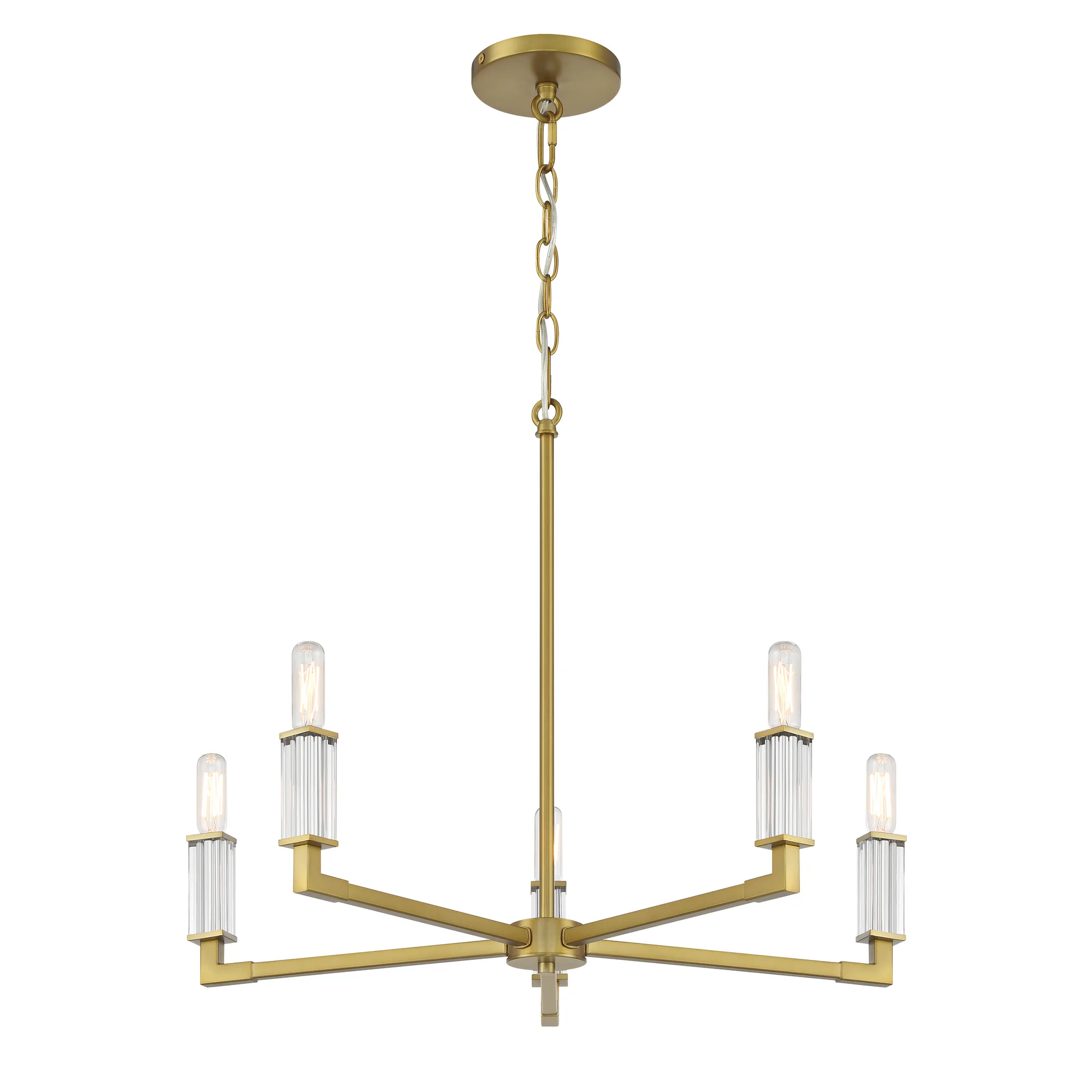 Oro District 5-Light Chandelier in Soft Brass