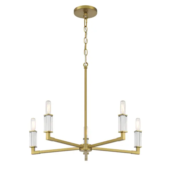 Oro District 5-Light Chandelier in Soft Brass - Image 1