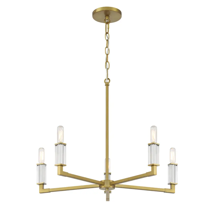 Oro District 5-Light Chandelier in Soft Brass - Image 1