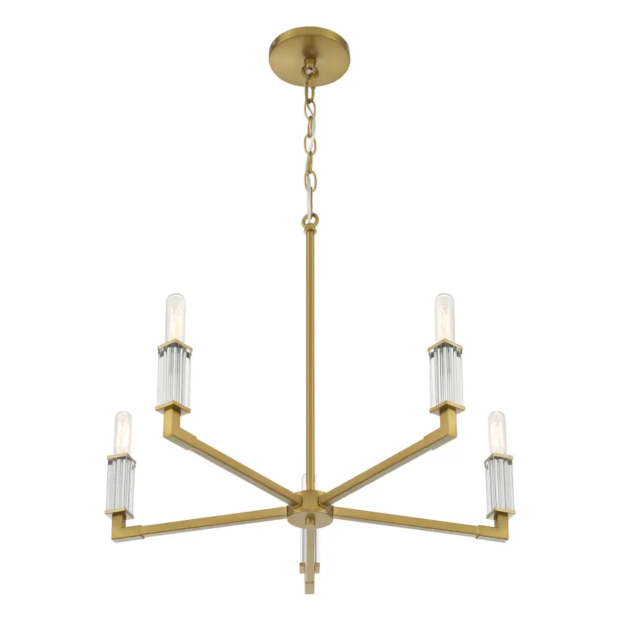Oro District 5-Light Chandelier in Soft Brass - Image 4