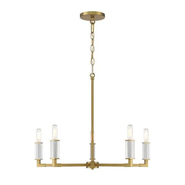 Oro District 5-Light Chandelier in Soft Brass - Image 6