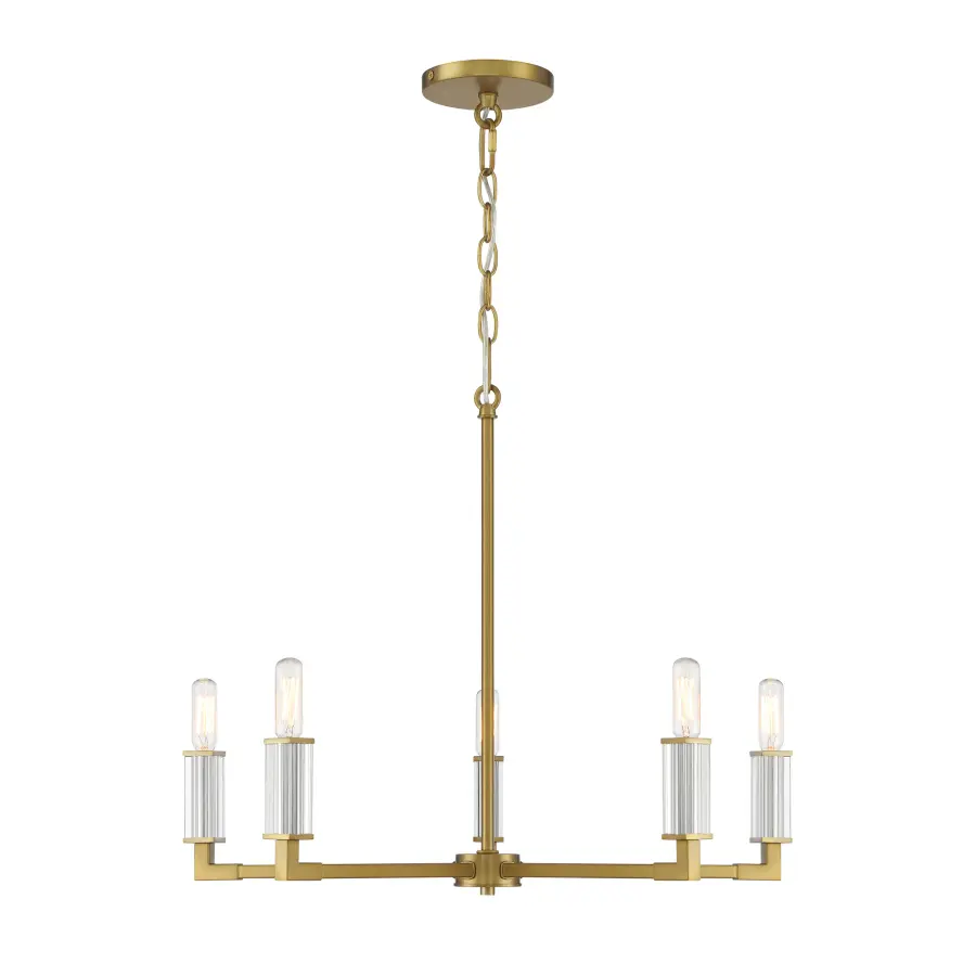 Oro District 5-Light Chandelier in Soft Brass - Image 6