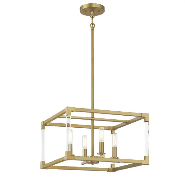 Oro District 4-Light Pendant in Soft Brass - Image 1