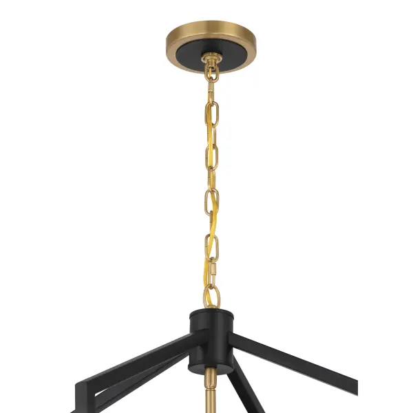 Colwick 6-Light Pendant in Coal Black & Signature Brass - Image 2