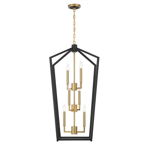 Colwick 6-Light Pendant in Coal Black & Signature Brass - Image 5