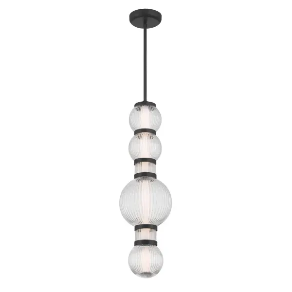 Cordel 8" LED Mini Pendant in Dark Matte Black - Image 1