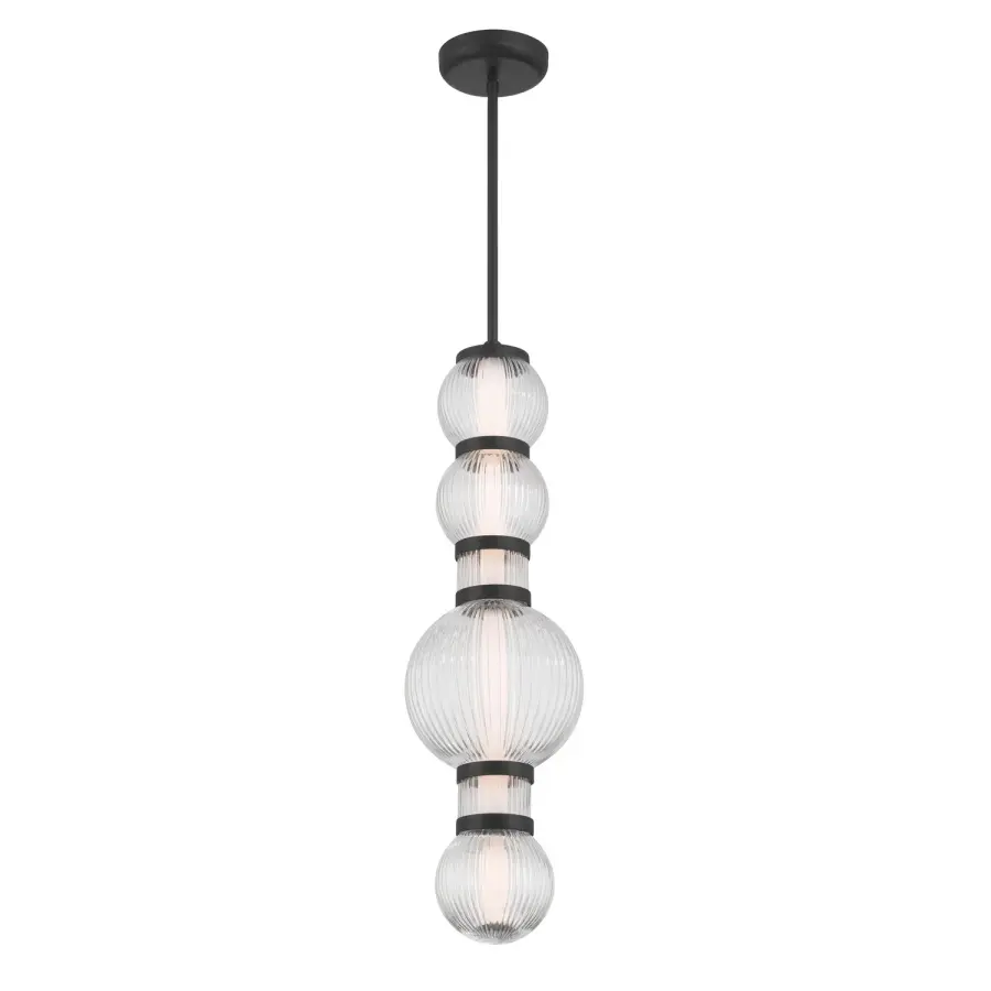 Cordel 8" LED Mini Pendant in Dark Matte Black - Image 1
