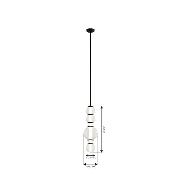 Cordel 8" LED Mini Pendant in Dark Matte Black - Image 4