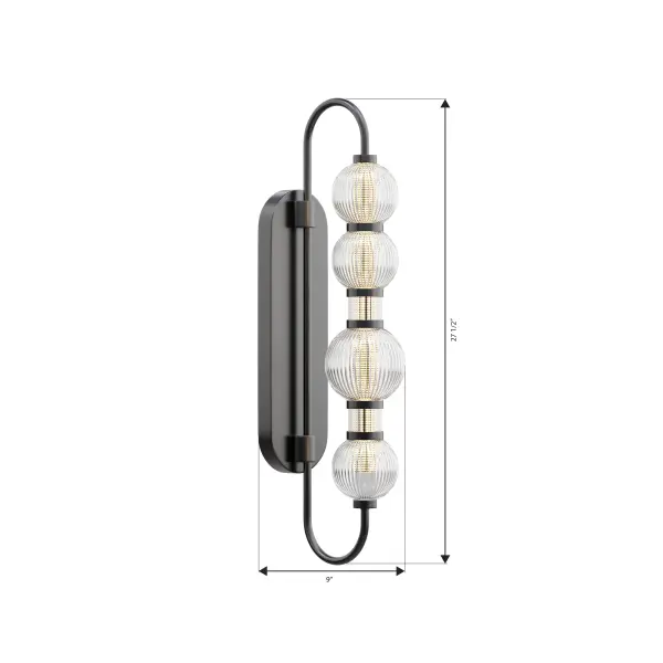 Cordel 30.25" LED Wall Sconce in Dark Matte Black - Image 4