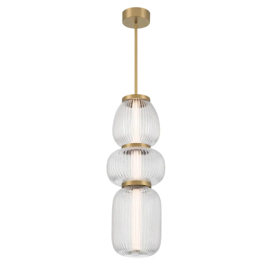 Cordel 9.5" LED Mini Pendant in Legacy Brass - Image 1