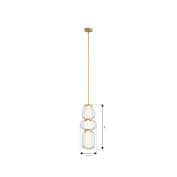 Cordel 9.5" LED Mini Pendant in Legacy Brass - Image 4