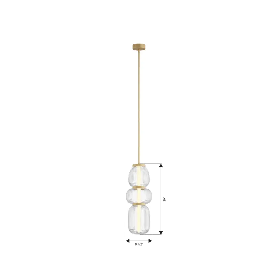 Cordel 9.5" LED Mini Pendant in Legacy Brass - Image 4