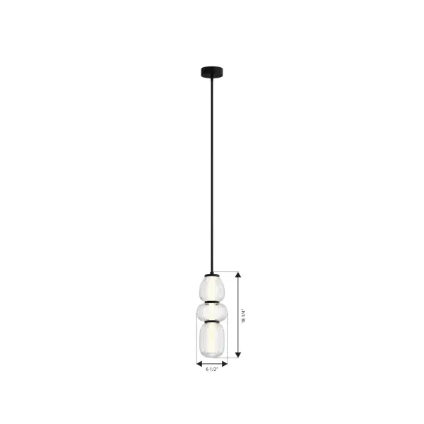 Cordel 6.5" LED Mini Pendant in Dark Matte Black - Image 4
