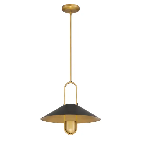 Goldenridge 15" Pendant Light in Matte Black and Legacy Brass - Image 6
