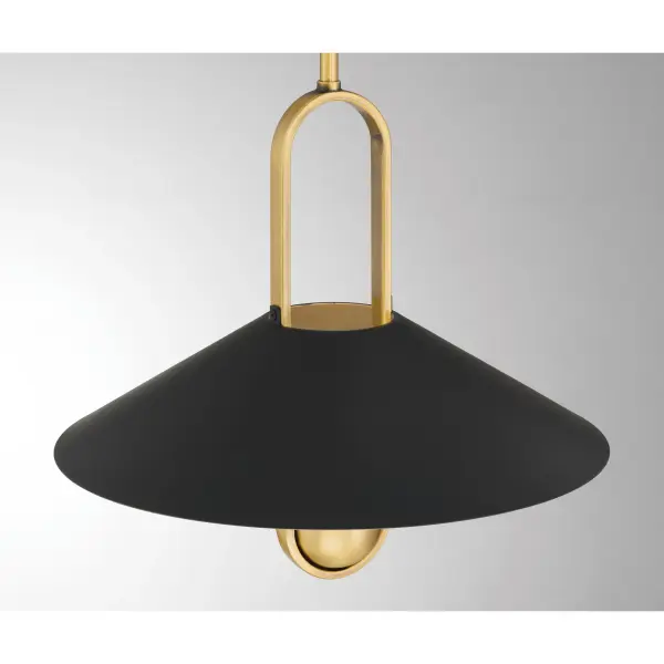 Goldenridge 15" Pendant Light in Matte Black and Legacy Brass - Image 7