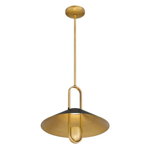 Goldenridge 15" Pendant Light in Matte Black and Legacy Brass - Image 8