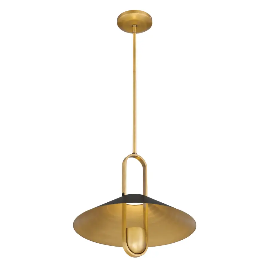 Goldenridge 15" Pendant Light in Matte Black and Legacy Brass - Image 8