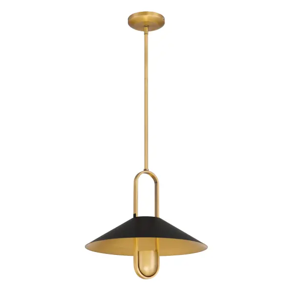 Goldenridge 15" Pendant Light in Matte Black and Legacy Brass - Image 9