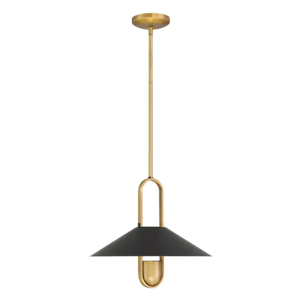 Goldenridge 15" Pendant Light in Matte Black and Legacy Brass - Image 10