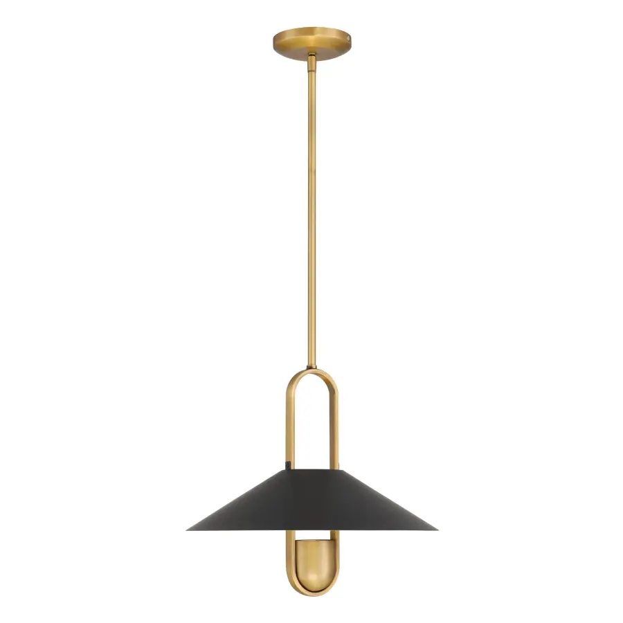 Goldenridge 15" Pendant Light in Matte Black and Legacy Brass - Image 10