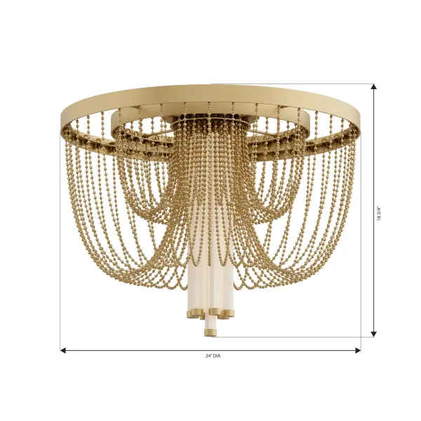 Jezelle 24" LED Flush Mount in Legacy Brass - Image 4