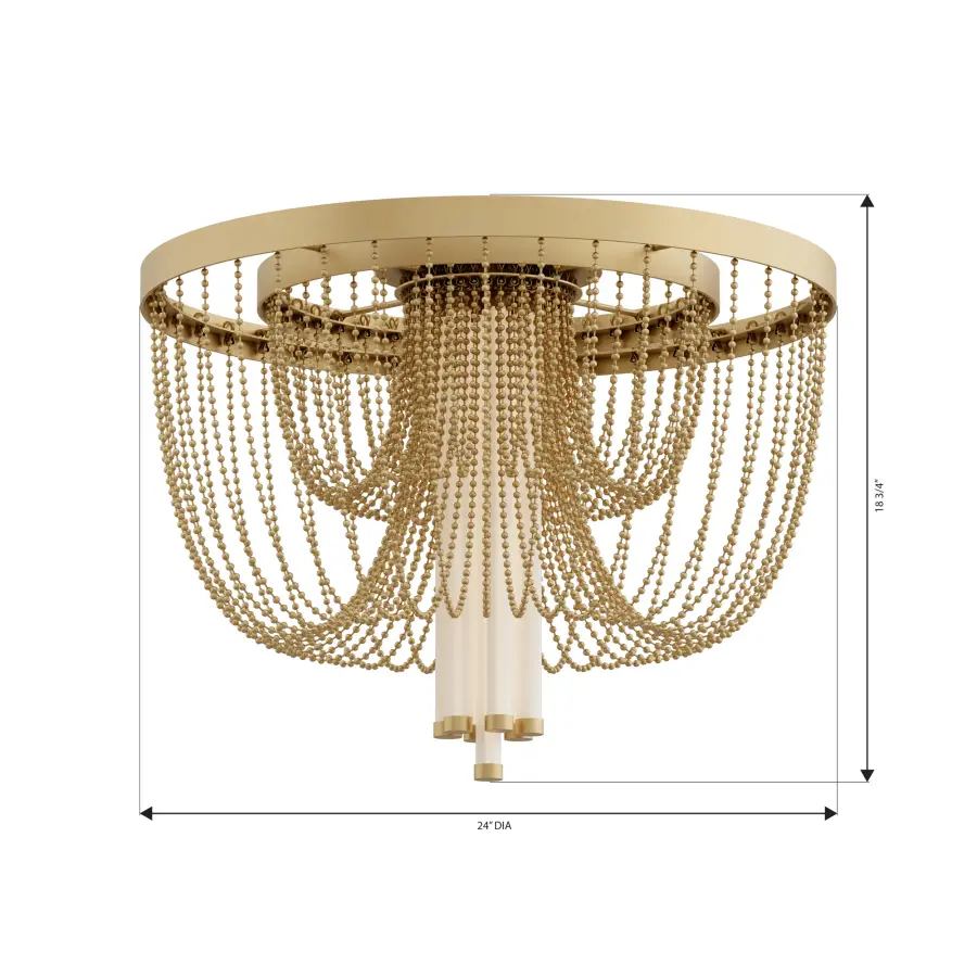 Jezelle 24" LED Flush Mount in Legacy Brass - Image 4