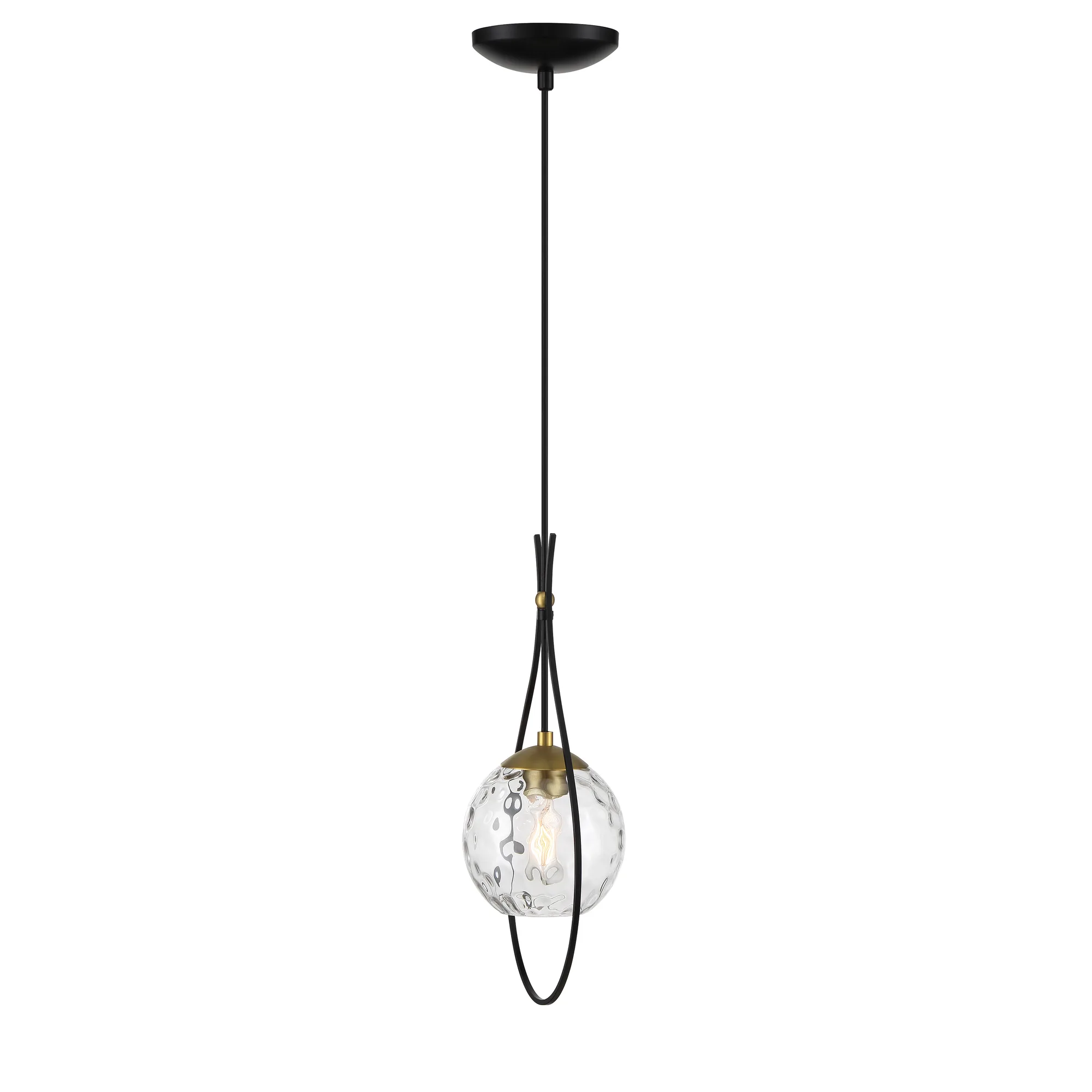 Cody Mini Pendant Light in Coal and Soft Brass