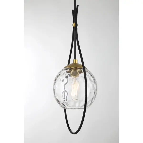 Cody Mini Pendant Light in Coal and Soft Brass - Image 3