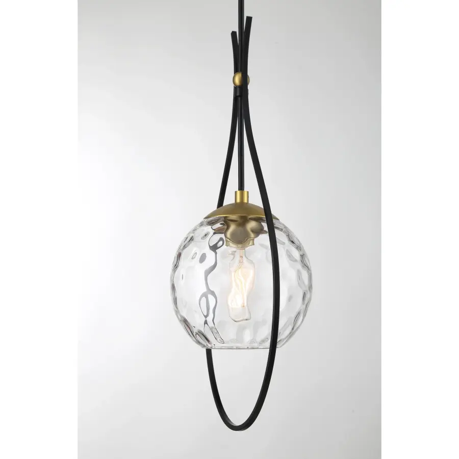 Cody Mini Pendant Light in Coal and Soft Brass - Image 3