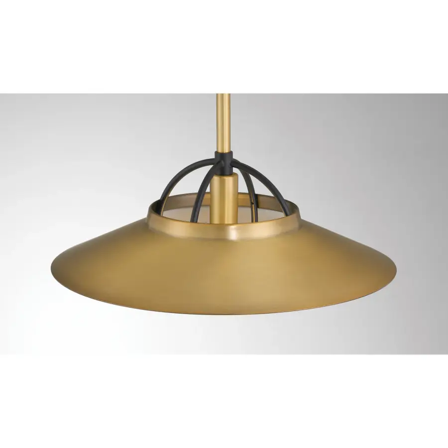 Newburie 12" 1-Light Pendant in Legacy Brass and Matte Black - Image 2