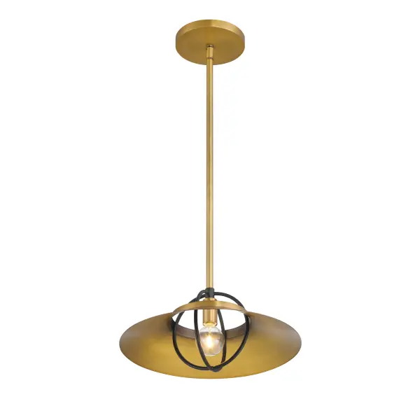 Newburie 12" 1-Light Pendant in Legacy Brass and Matte Black - Image 3