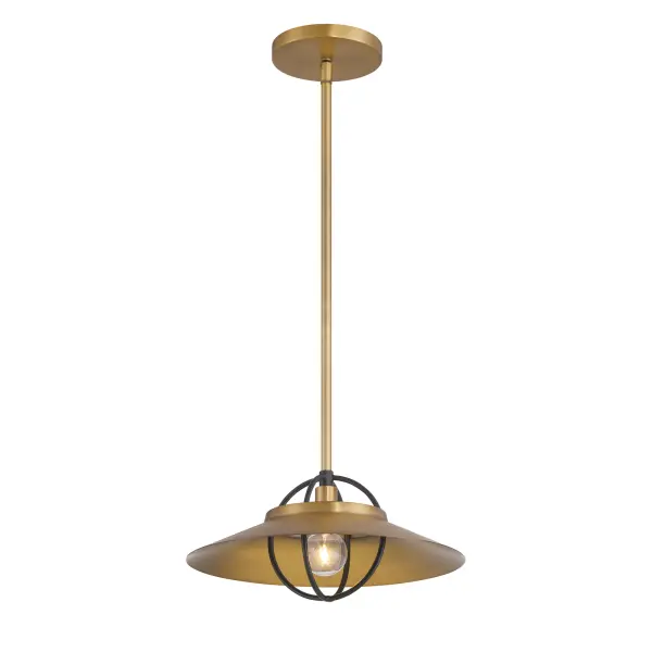 Newburie 12" 1-Light Pendant in Legacy Brass and Matte Black - Image 4