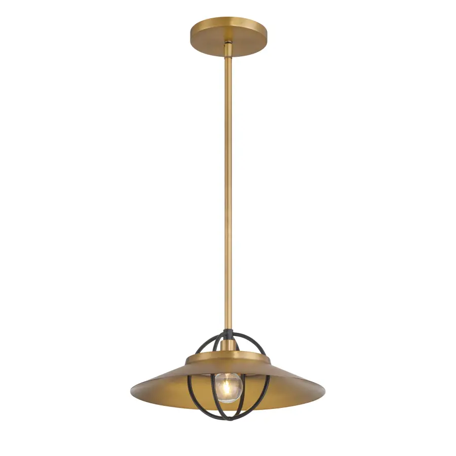 Newburie 12" 1-Light Pendant in Legacy Brass and Matte Black - Image 4