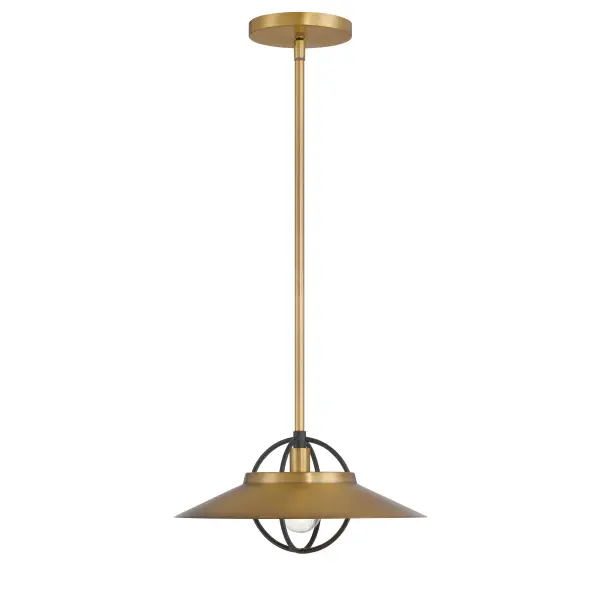 Newburie 12" 1-Light Pendant in Legacy Brass and Matte Black - Image 5