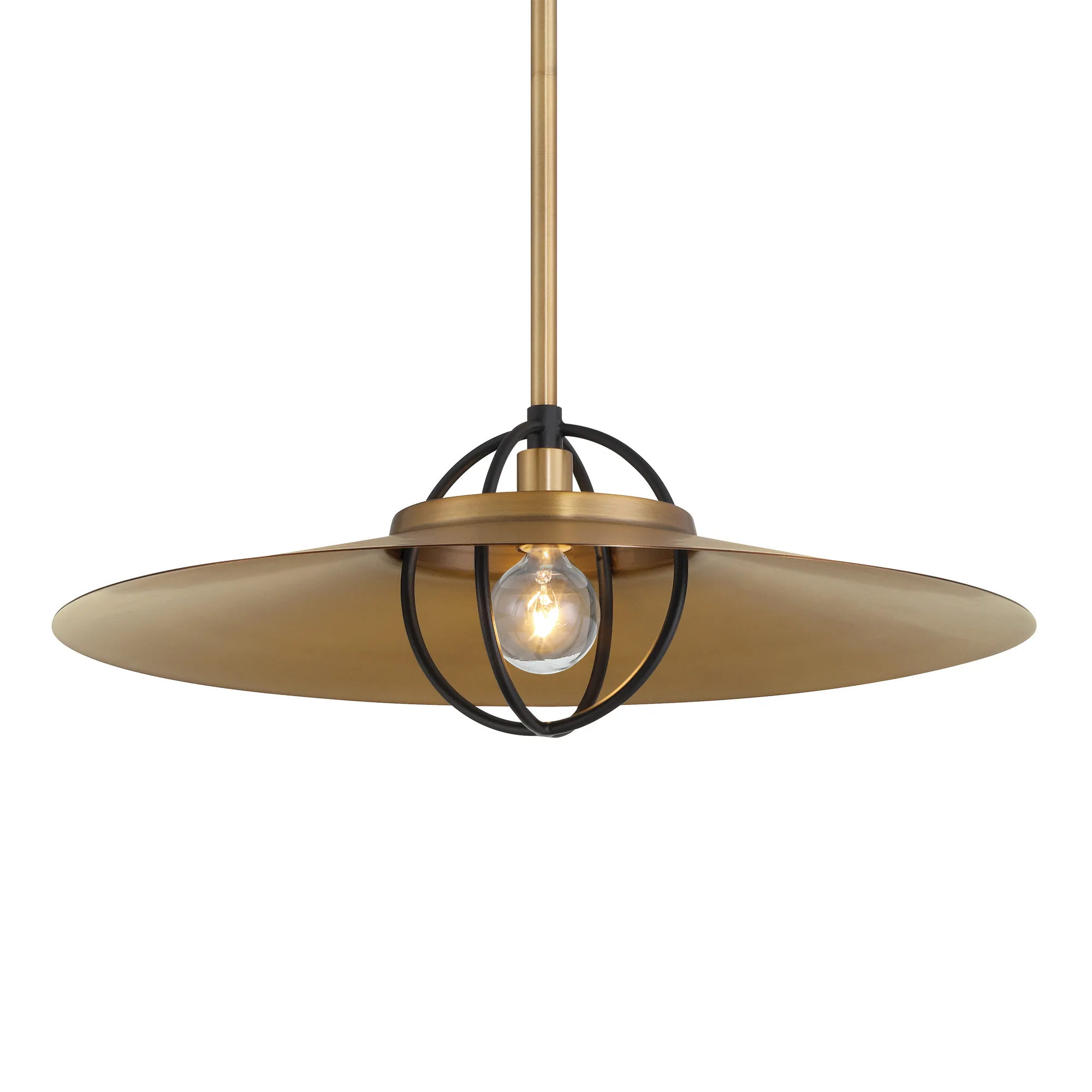 Newburie 17" 1-Light Pendant in Legacy Brass and Matte Black