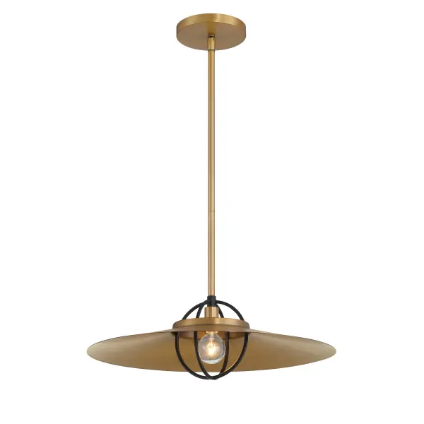 Newburie 17" 1-Light Pendant in Legacy Brass and Matte Black - Image 3