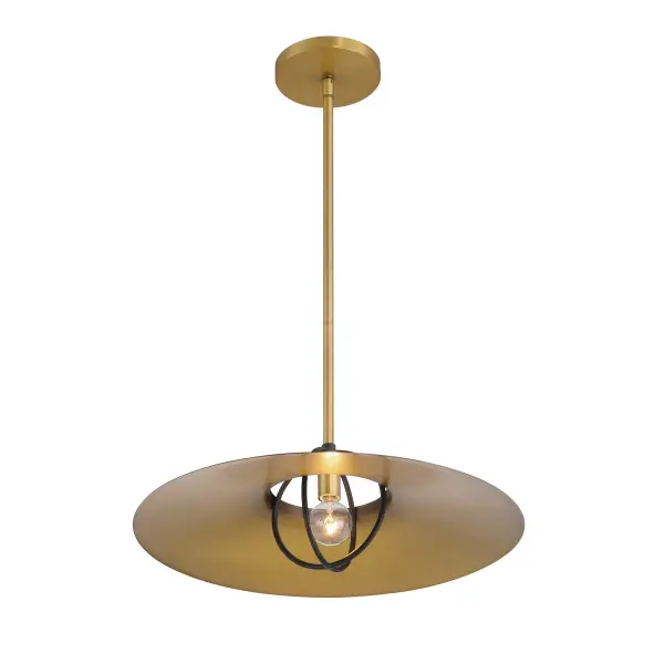 Newburie 17" 1-Light Pendant in Legacy Brass and Matte Black - Image 4