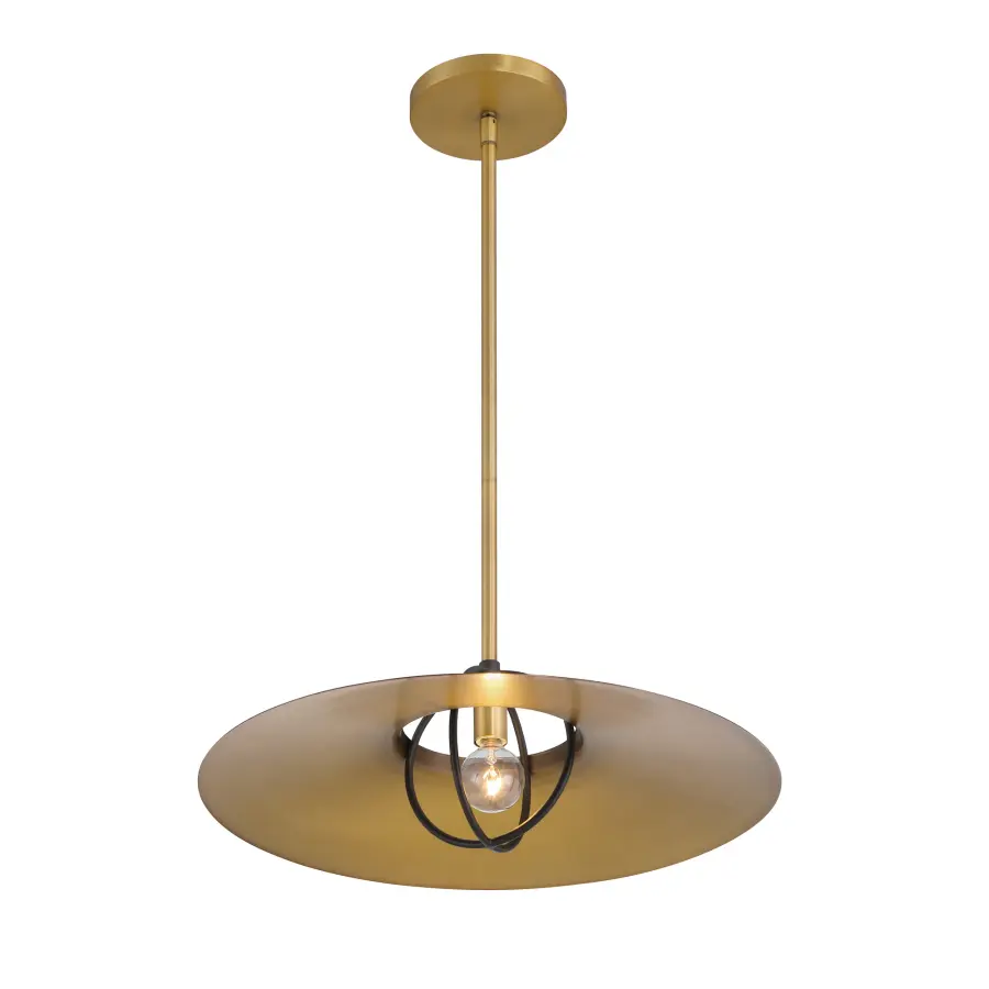 Newburie 17" 1-Light Pendant in Legacy Brass and Matte Black - Image 4