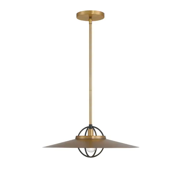 Newburie 17" 1-Light Pendant in Legacy Brass and Matte Black - Image 6