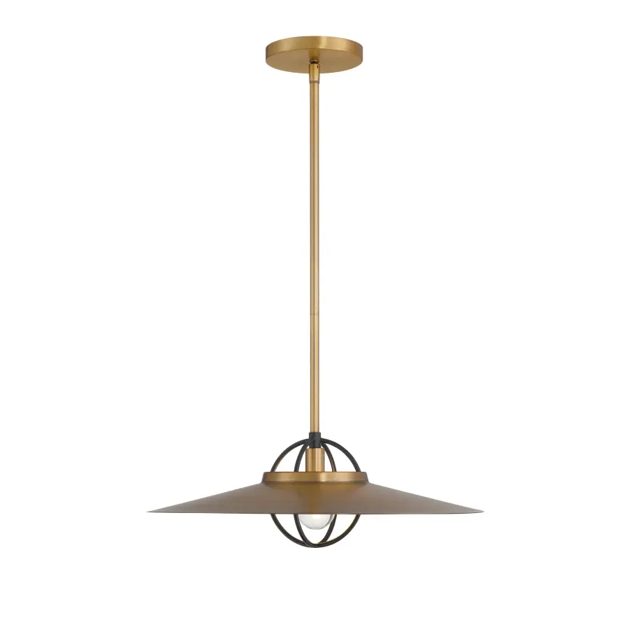 Newburie 17" 1-Light Pendant in Legacy Brass and Matte Black - Image 6