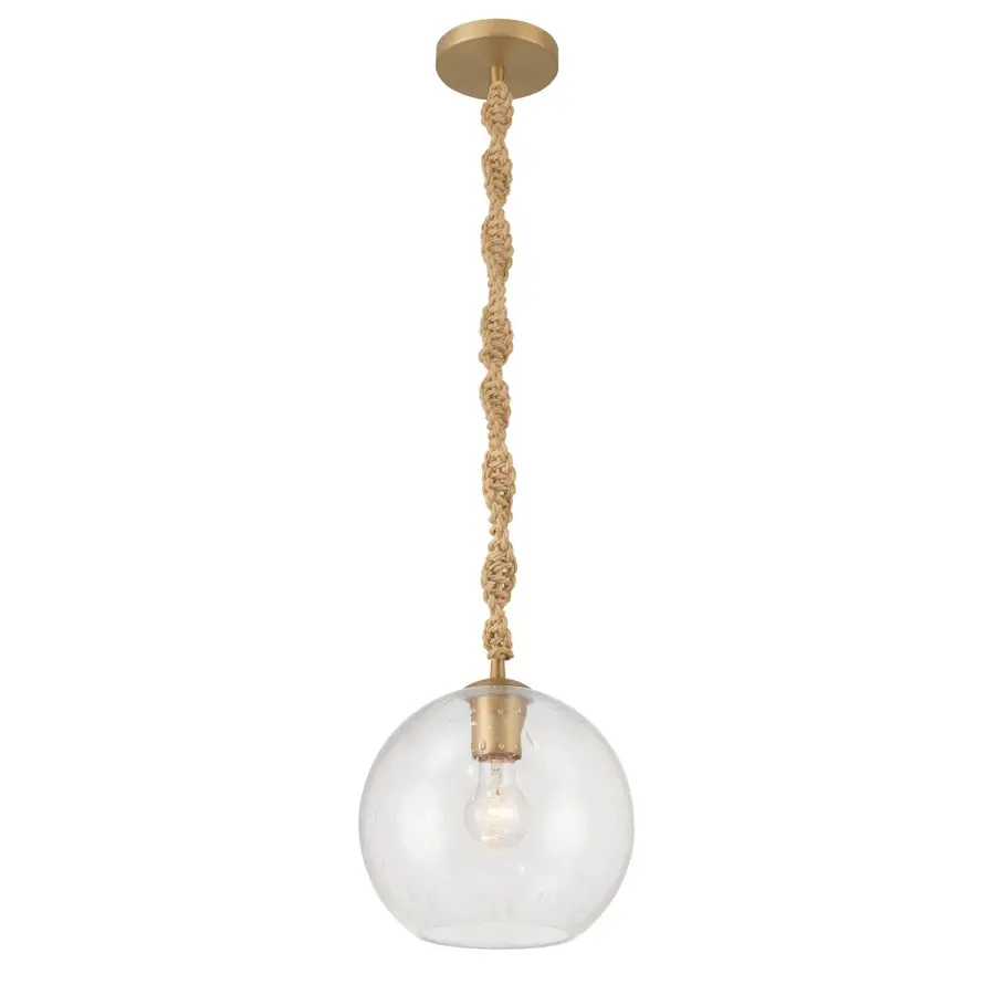 Elyric 9.75" Mini Pendant in Legacy Brass - Image 1