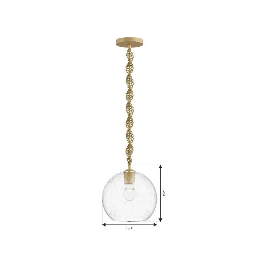 Elyric 9.75" Mini Pendant in Legacy Brass - Image 3