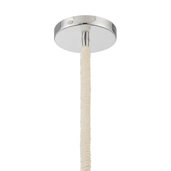 Sandrelle 12.75" 1-Light Pendant in Polished Nickel with Blue Hue Glass - Image 5