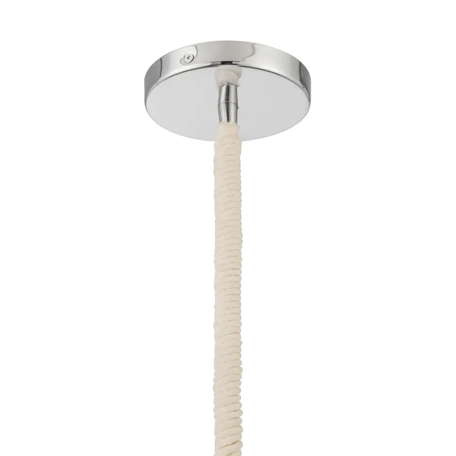 Sandrelle 12.75" 1-Light Pendant in Polished Nickel with Blue Hue Glass - Image 5