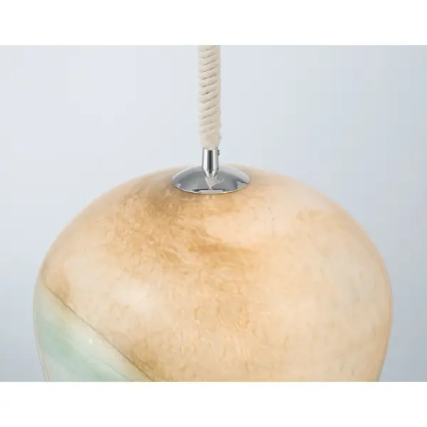 Sandrelle 12.75" 1-Light Pendant in Polished Nickel with Blue Hue Glass - Image 7